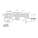 Edge Water L-Desk, L: 59.06" x W: 58.74" x H: 29.57", Chalked Chestnut finish