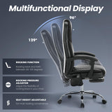 Executive Office Chair with Massage, Heat & Footrest - Ergonomic High-Back Recliner