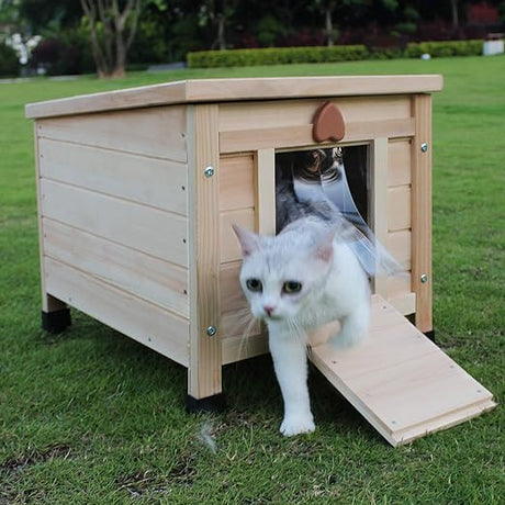 Cat House for Outdoor Cats, Feral Cat House Outdoor Weatherproof Shelter