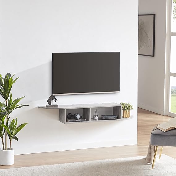 Floating TV Stand, Wall Mounted Entertainment Center and Cabinet Shelf