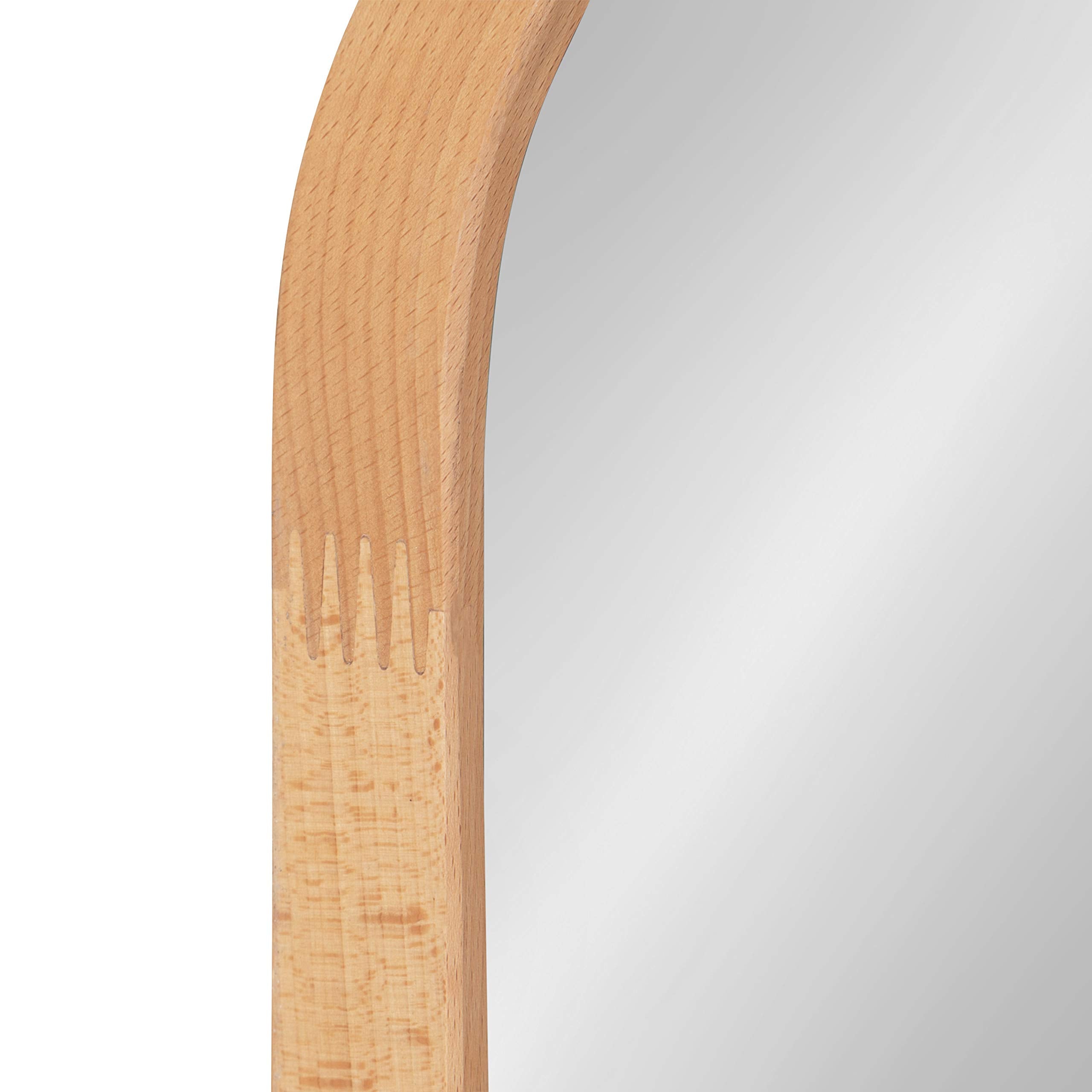 Nordlund Modern Full-Length Arched Panel Wall Mirror, 16 x 48, Light Natural Wood, Decorative Full Body Mirror for Wall