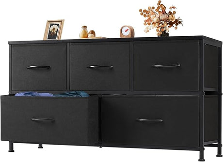 Dresser for Bedroom, Drawer Dresser Organizer Storage with 5 Drawers Short Dresser,