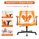 Velvet Ergonomic Office Chair with Adjustable Height & Lumbar Support