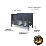 Furniture Essex Crib Classic 4-in-1 Convertible Crib, Made of Wood, Non-Toxic Finish,