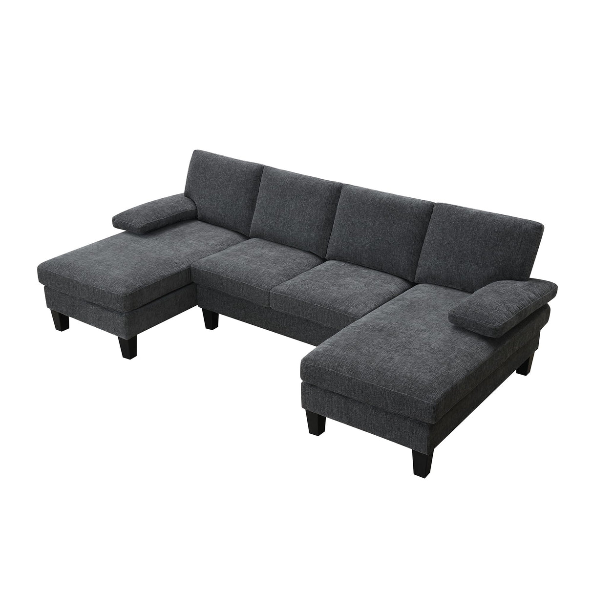 U-Shape Convertible Sectional Sofa Couch 4 Seat Sofa Set for Living Room Modern