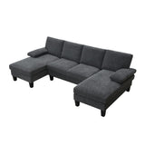 U-Shape Convertible Sectional Sofa Couch 4 Seat Sofa Set for Living Room Modern