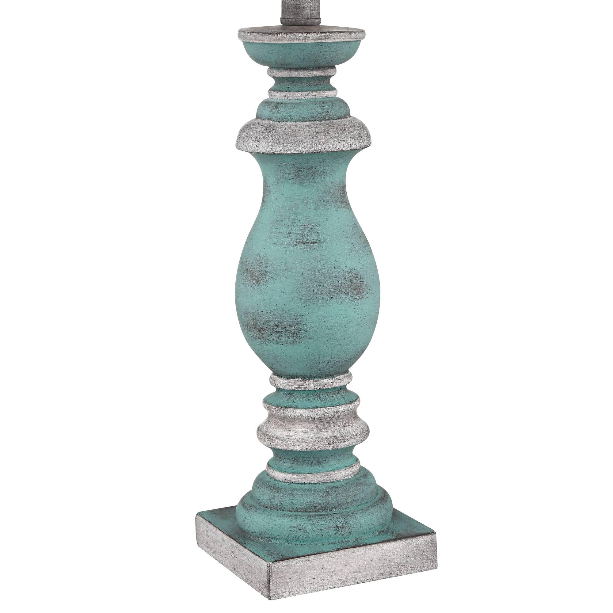 Patsy Traditional Cottage Table Lamps Set of 2 26 1/2" High Weathered Blue-Gray