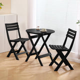 KAIHAOWIN Folding Bistro Set Foldable Outdoor Cafe Table and Chairs for 2 Small Furniture 3-Piece Porch Backyard Balcony Garden Patio