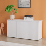 Buffet Cabinet with Storage, Coffee Bar Cabinet with 3 Doors and Adjustable Shelf, Kitchen Buffet Sideboard for Living Room, Kitchen, 47.15" L x 24.65" H x 15.75" W, White