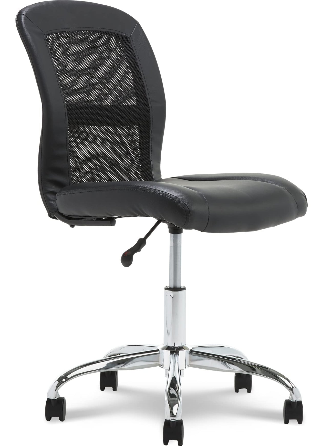 Essential Armless DeskChair, Small Task Chair with Wheels, Breathable Mesh Back