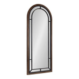 Audubon Farmhouse Wall Mirror, 20 x 48, Rustic Brown, Full Length Arched Mirror for Wall