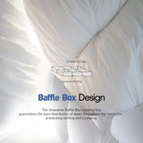 Down Fiber Cotton Comforter King Size,Fluffy 100% Cotton Cover Duvet Insert, 68 oz.