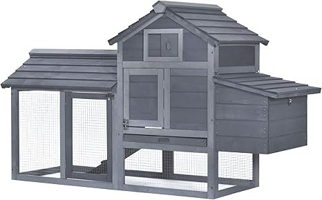 59" Small Wooden Chicken Coop Hen House Poultry Cage for Outdoor Backyard