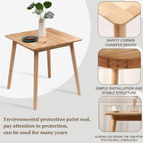 27.6" Small Square Wooden Dining Table for 2, Space-Saving natural Kitchen Dinner Table Rustic