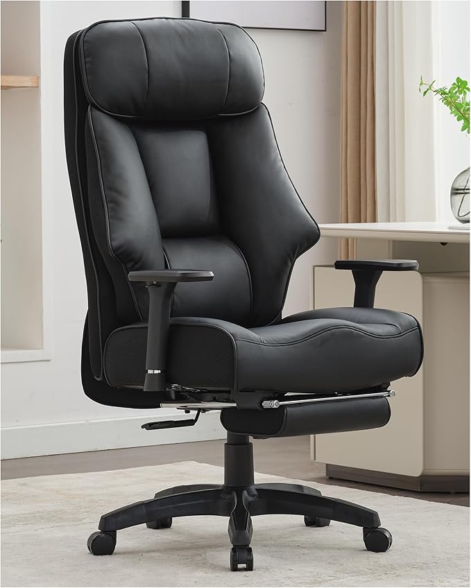 Big and Tall Office Chair 400lbs, Executive Office Chair with Foot Rest, High Back Office