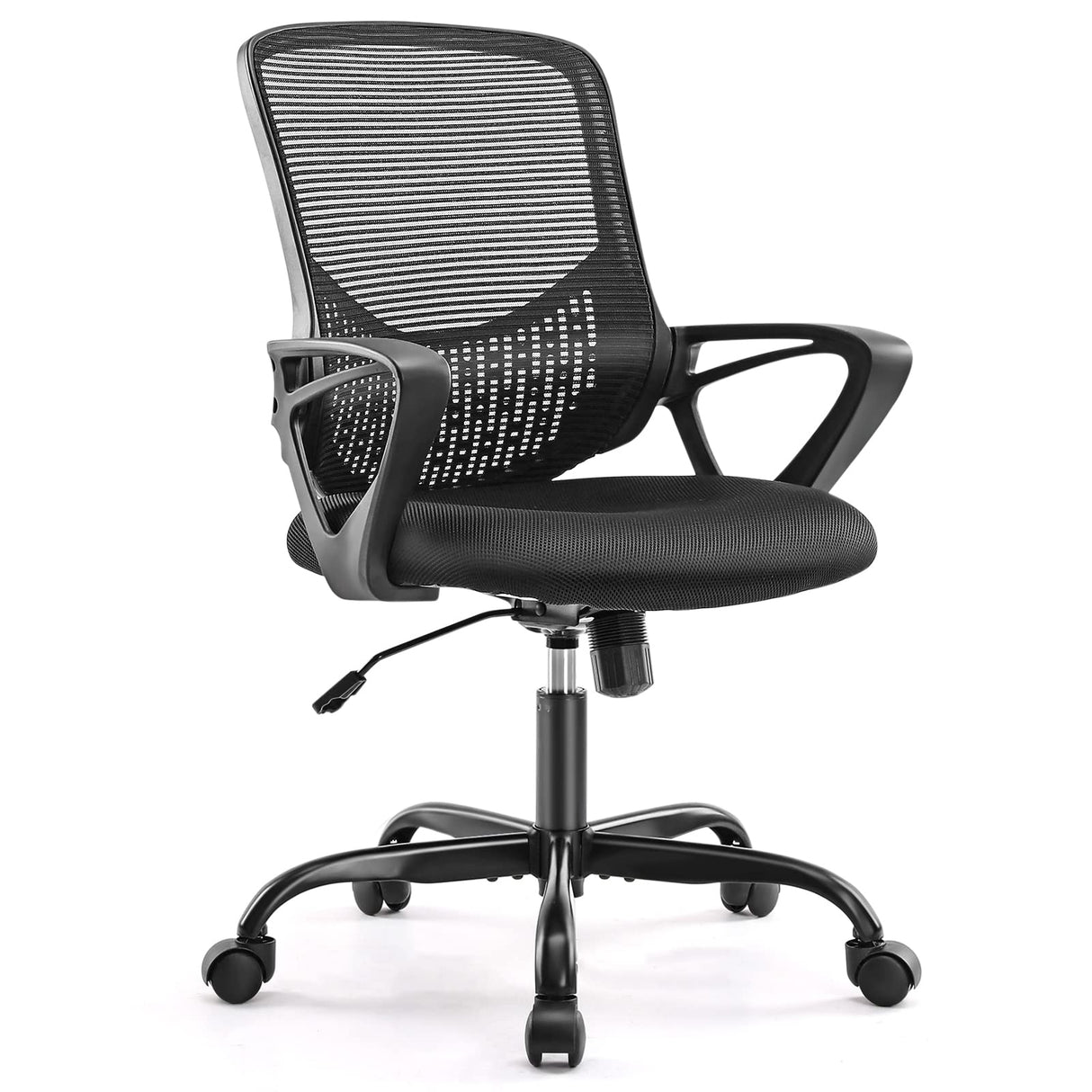 Ergonomic Home Office Desk Chairs Mid Back Rocking Mode 360 Degree Swirl Task