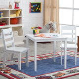 Child's Square Table and 2 Chairs, White