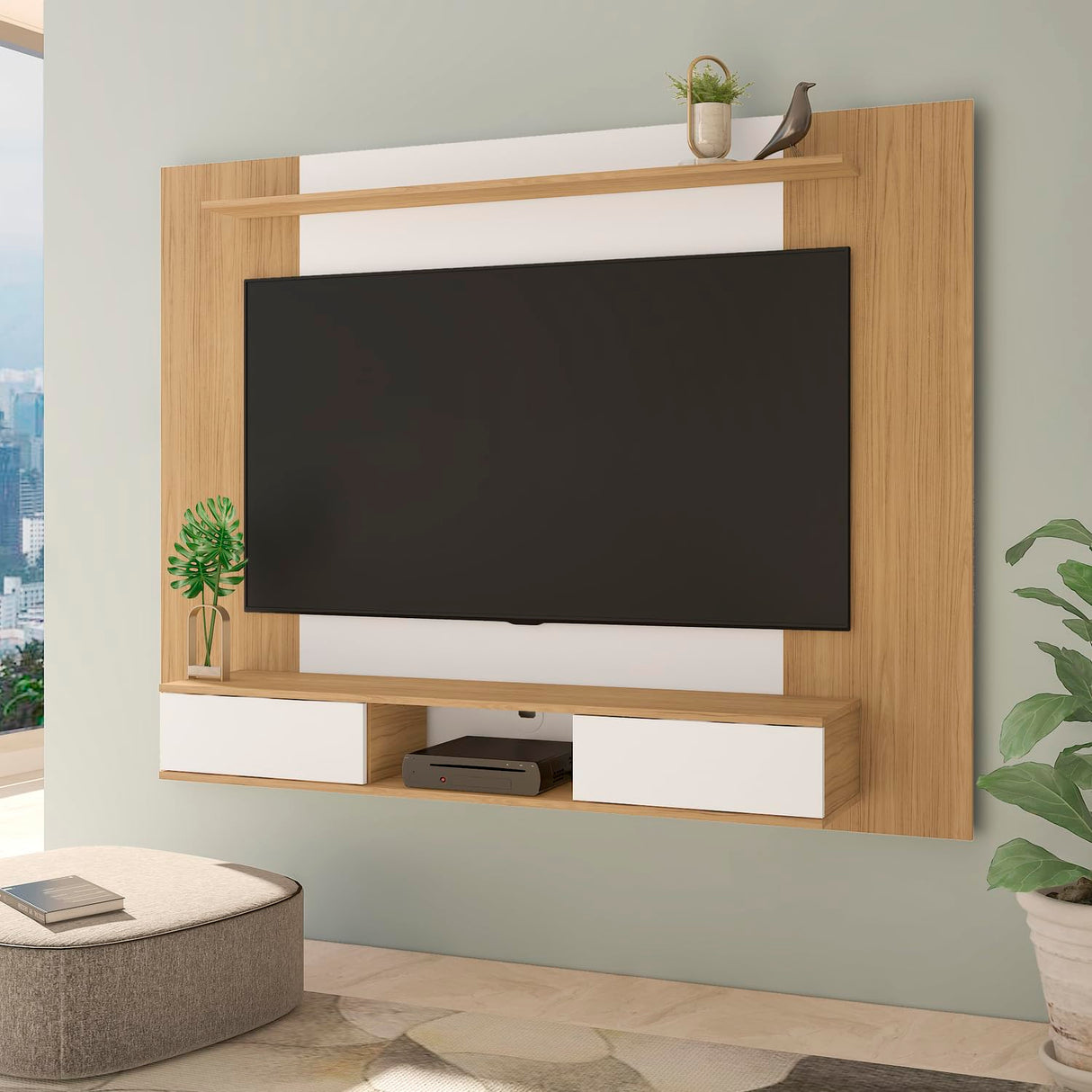 Zola Multi Storage Wall Media Center for up to 70 inch TVs, Entertainment Center