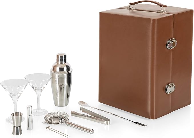 LEGACY - a Picnic Time brand Manhattan Case, Stainless Steel Cocktail Shaker Set