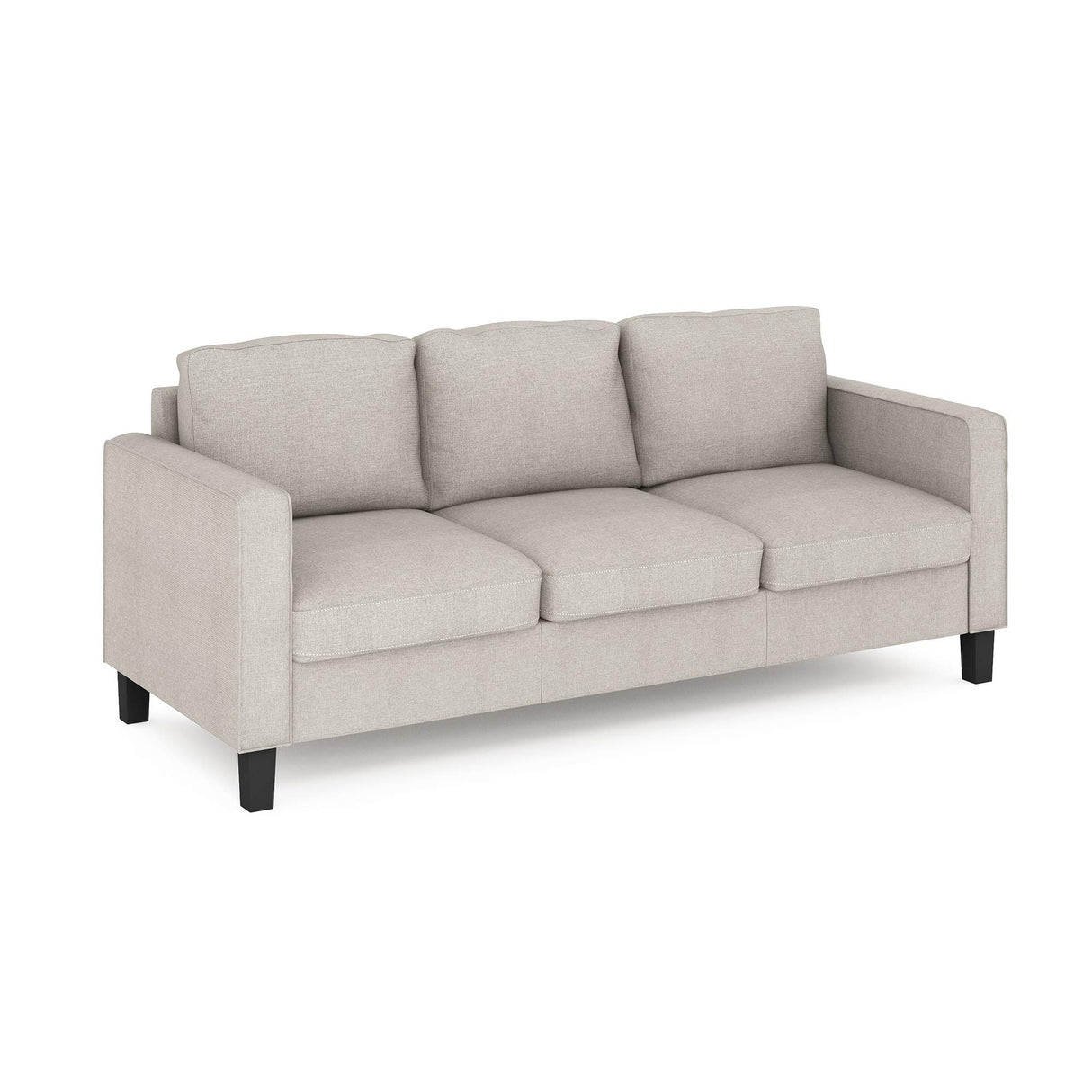 Bayonne Modern Upholstered 3-Seater Sofa Couch for Living Room, Fog