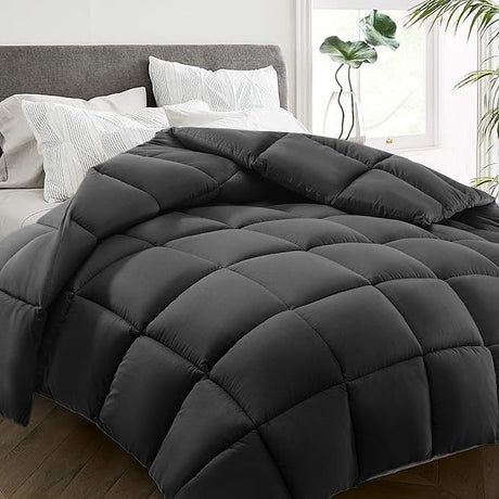 All Season Full Size Bed Comforter - Cooling Goose Down Alternative Quilted Duvet Insert