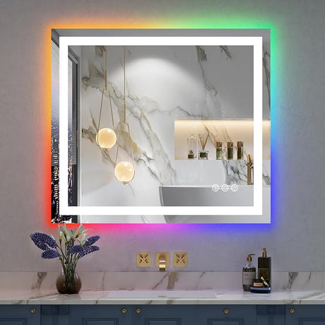 24x36 Inch LED Bathroom Mirror with Lights Front and Backlit Lighted Vanity Mirror for Bathroom Wall