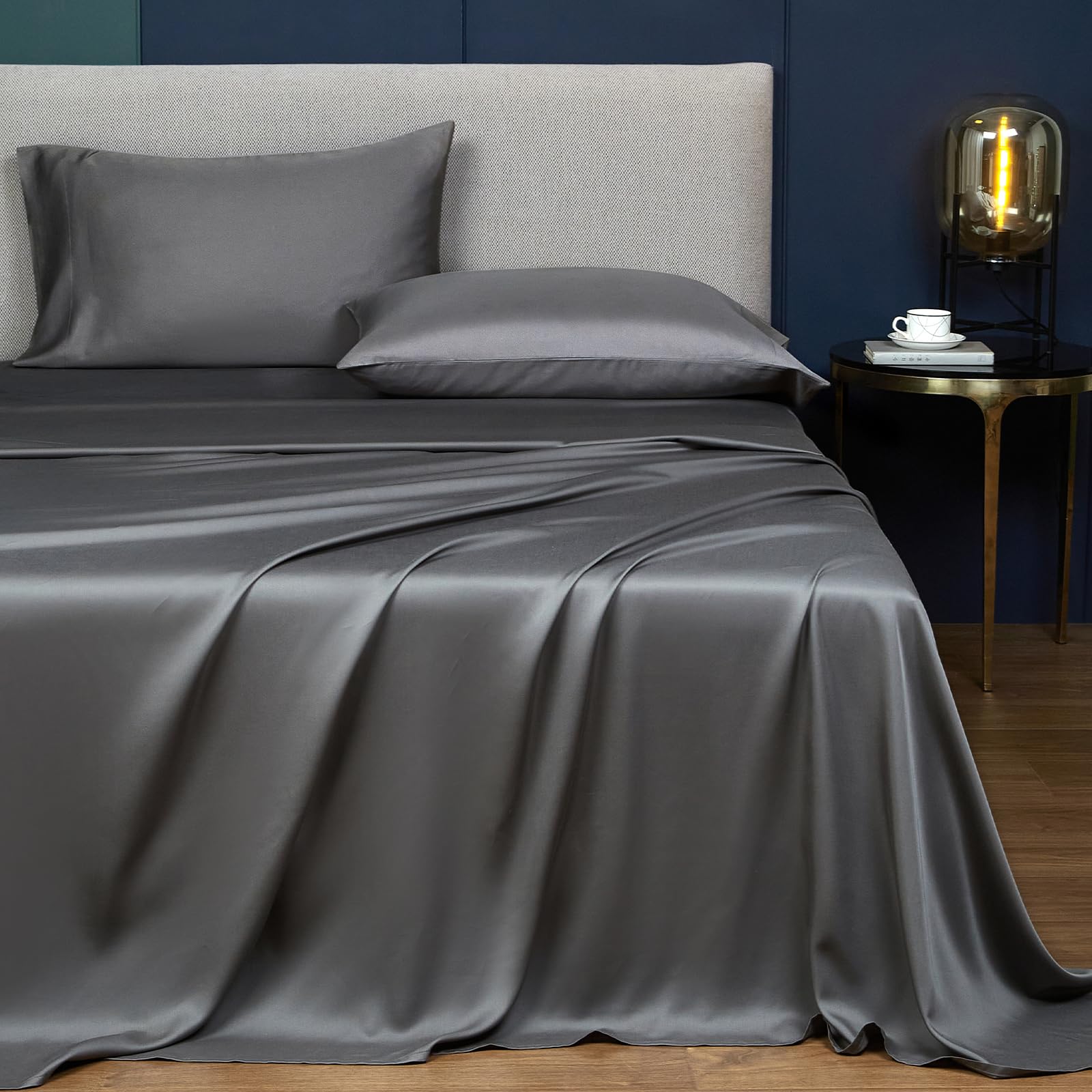 100% Tencel Eucalyptus Sheets King, 18” Deep Pocket King Sheets 4 Pieces Lyocell