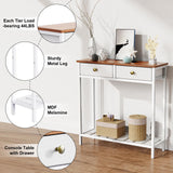 Console Table with Drawer, Accent Sofa Table Hall Table with Storage Shelves,