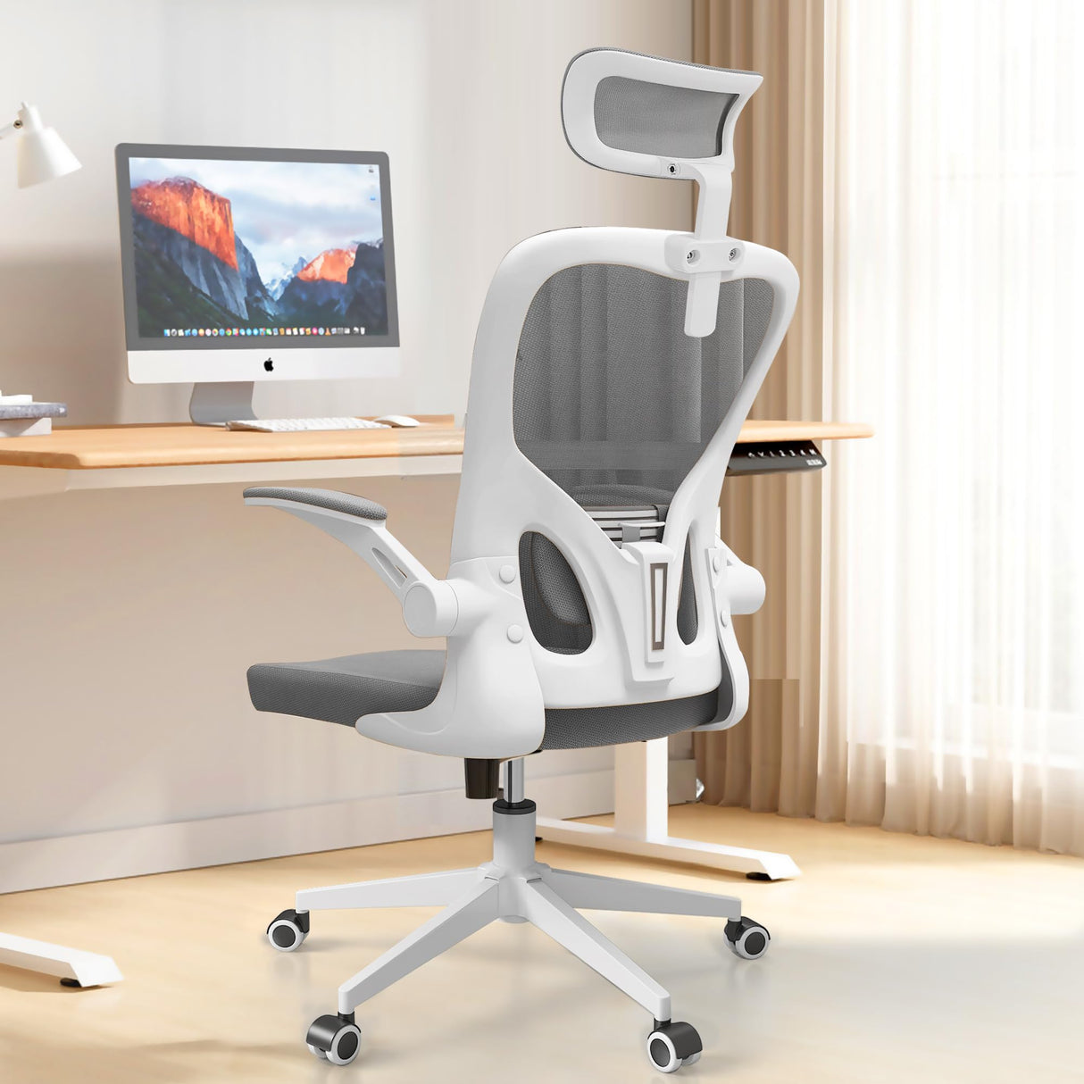 Office Chairs, Ergonomic Office Chair, Computer Chair with Adjustable Headrest,