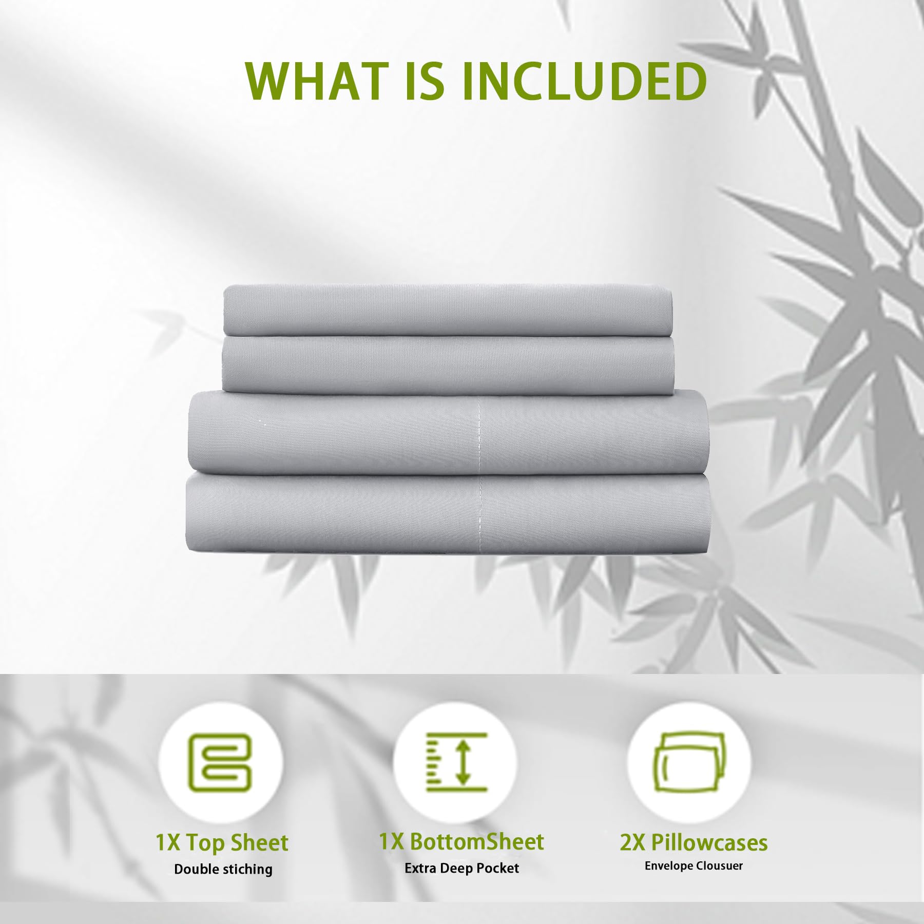 Cooling Sheets Rayon Derived from Bamboo 18"-24" Extra Deep Pocket Queen Sheets