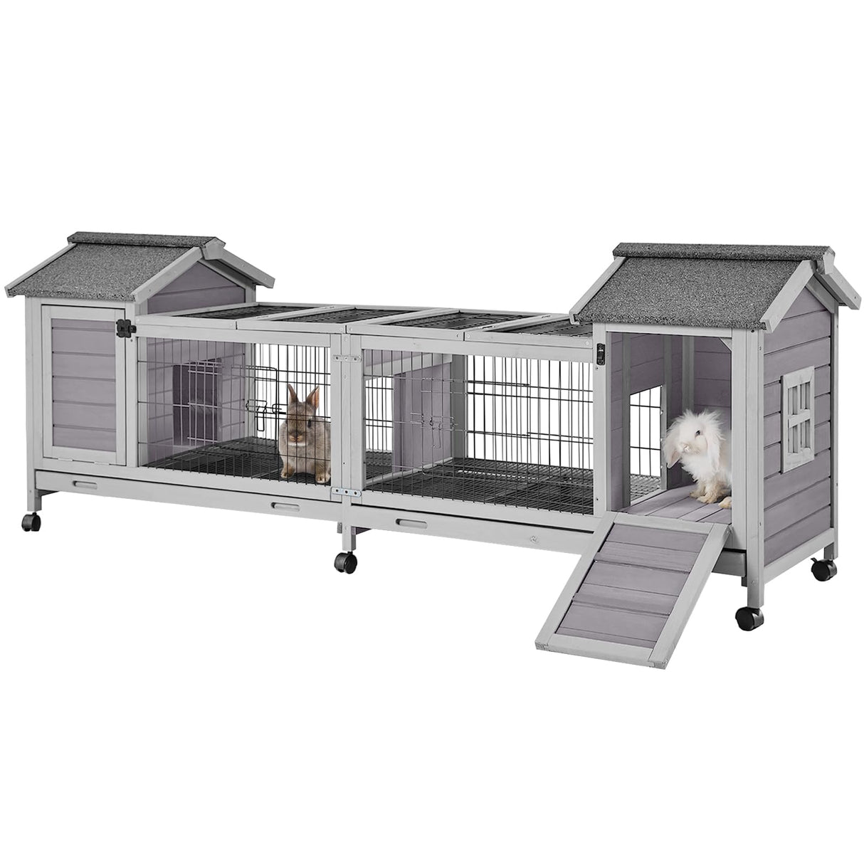 Rabbit Hutch Outdoor Bunny Cage Indoor with Large Space Guinea Pig