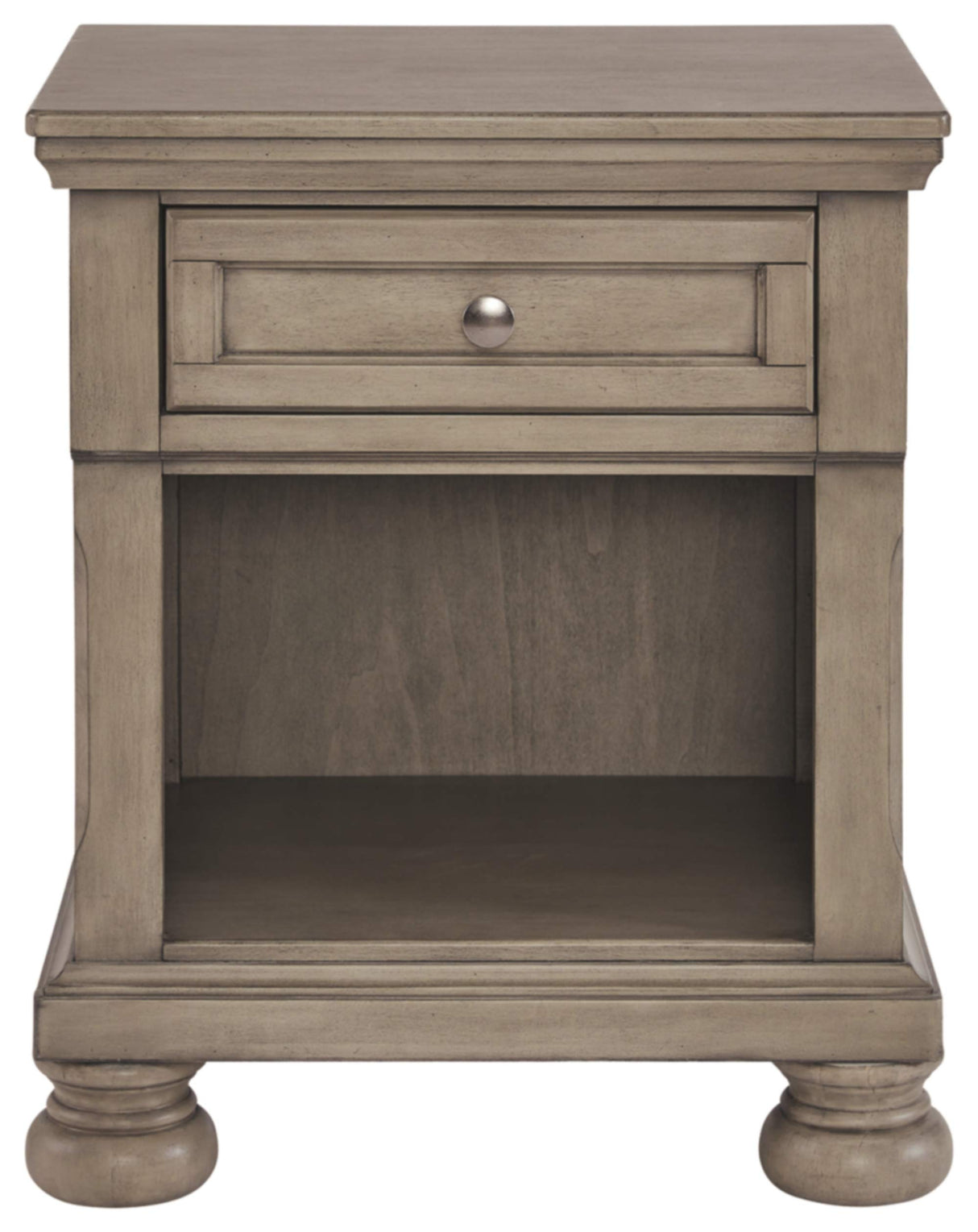 Lettner Modern Traditional 1 Drawer Nightstand, Light Gray