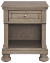 Lettner Modern Traditional 1 Drawer Nightstand, Light Gray