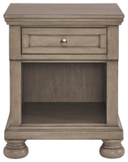 Lettner Modern Traditional 1 Drawer Nightstand, Light Gray