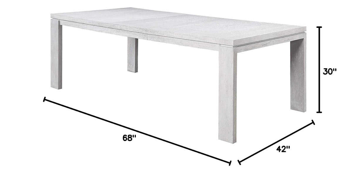 Rectangular Wooden Dining Table with Leaf in White Oak