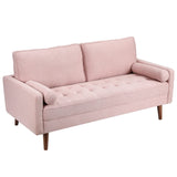 68 inch Sofa Couch, Mid Century Modern Sofa, Button Tufted Seat Cushion, Track Armrest