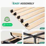 Full Size Bed Frame with Adjustable Headboard Platform Bed Frame Full Size