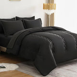 King Comforter Set 7 Pieces,White Ultra Soft Bedding Comforter Sets