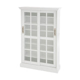 Sliding Door Media Cabinet - White