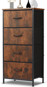 Dresser for Bedroom, 4 Storage Drawers, Tall Fabric Closet Chests Organizer