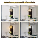 Gold Pendant Light Fixture, Modern Crystal Pendant Lights Kitchen Island, 1-Light