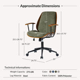 Modern Bentwood Office Chair - Ergonomic Swivel Desk Chair with Adjustable Height