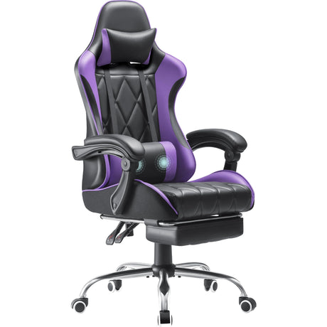 Gaming Chair, Computer Chair with Footrest and Massage Lumbar Support, Ergonomic