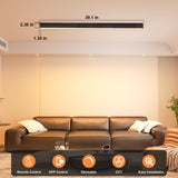 Modern LED Ceiling Light with Remote - 39.1 inch Dimmable