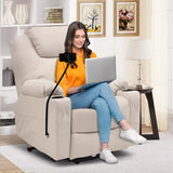 Modern Power Lift Chair Electric Recliner with Phone Holder Heated Vibration Massage Sofa Remote Overstuffed Ergonomic USB Port Elderly Oversized Large Home Elastic Foam PU Leather Metal