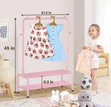 Kids Clothing Rack - Kids Dress Up Clothes Storage Racks - Dress Up Rack for Little Girls