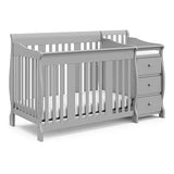 5-in-1 Convertible Crib and Changer (Gray) – Crib and Changing Table Combo with Drawer, Converts to Toddler Bed, Daybed and Full-Size Bed, Storage Drawer