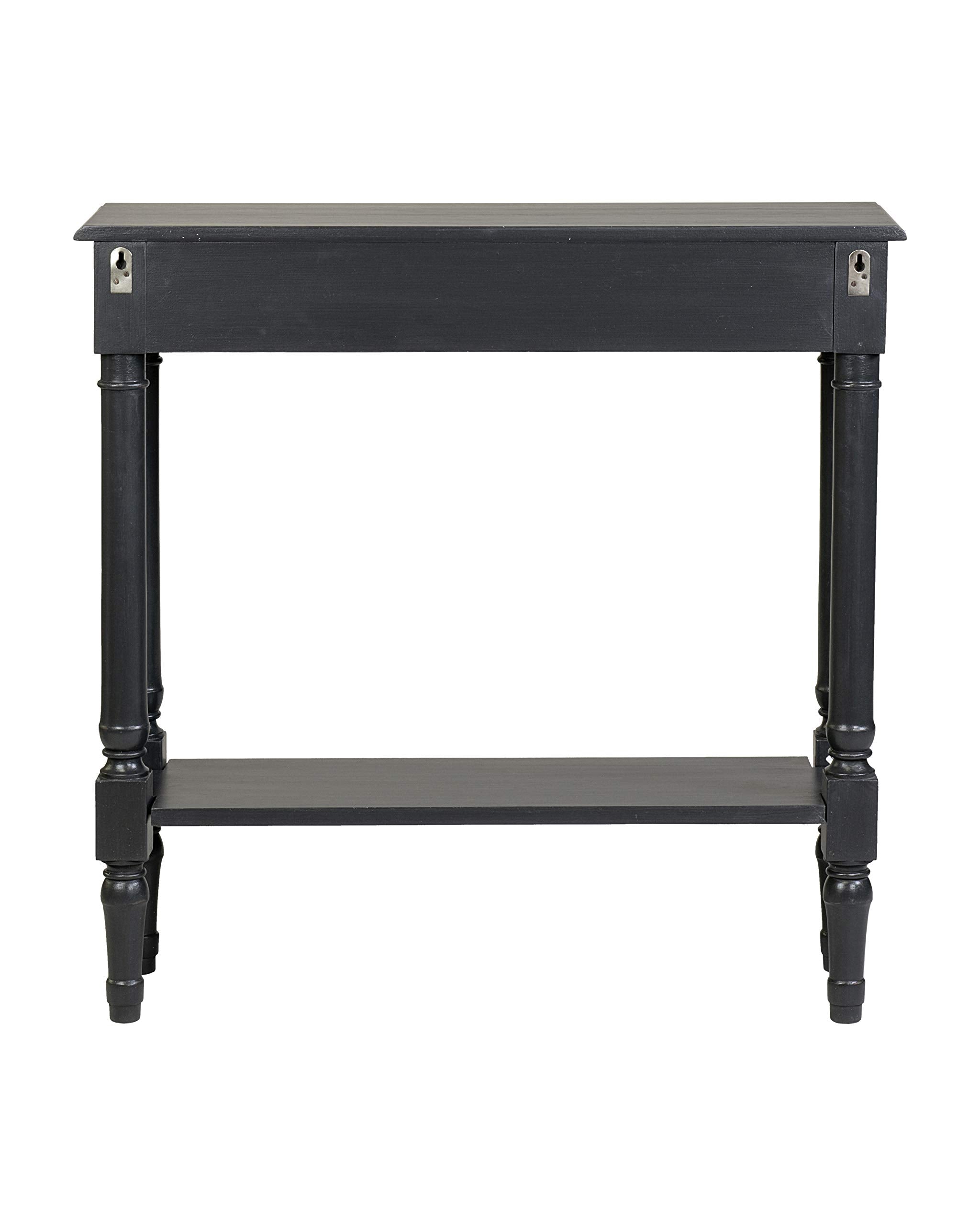 Marisol Black Console Table - 31.4" Slim Entryway Table with Drawer & Shelf