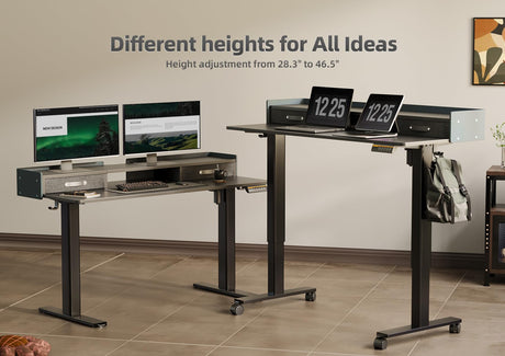 Standing Desk with Drawers, 48 Inch Standing Desk Adjustable Height