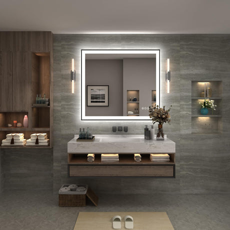 40x36 Led Bathroom Mirror, Dimmable Framed Vanity Mirror with Lights